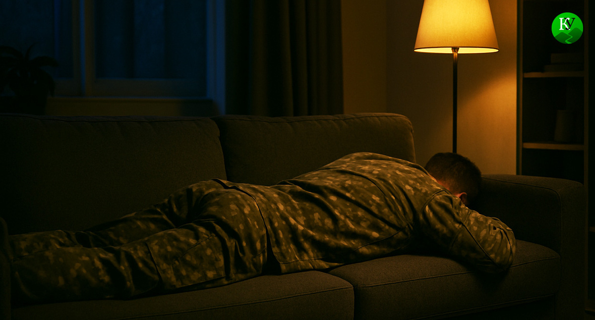 Военный дома. Иллюстрация создана «Кавказским узлом» с помощью ИИ в программе Copilot