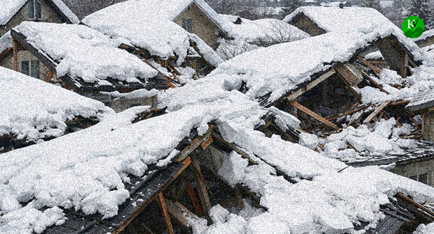 Разрушенные крыши домов. Иллюстрация создана "Кавказским узлом" при помощи ИИ в программе Copilot Разрушенные крыши домов. Иллюстрация создана "Кавказским узлом" при помощи ИИ в программе Copilot