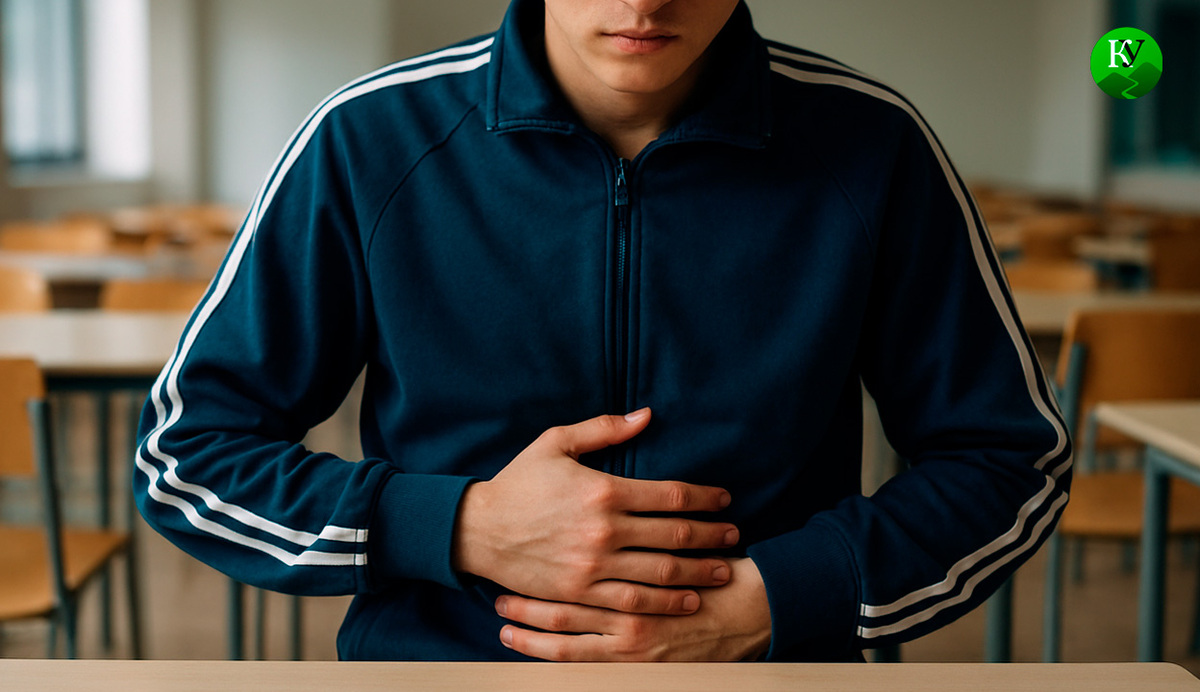 Боль в животе. Иллюстрация создана «Кавказским узлом» с помощью ИИ в программе Copilot