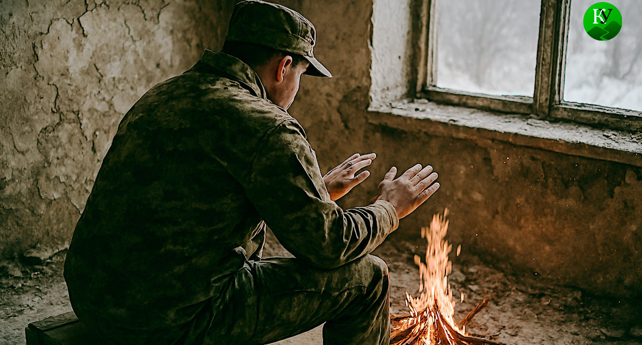 Военный на СВО. Иллюстрация создана «Кавказским узлом» с помощью ИИ в программе Copilot