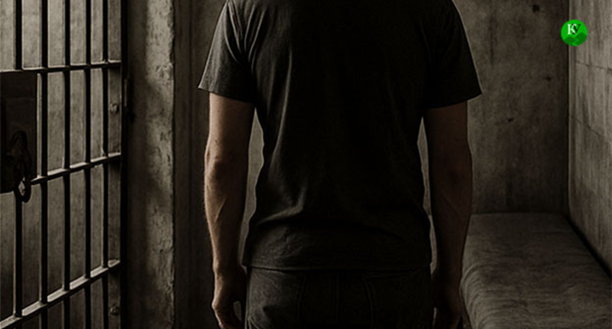 Мужчина за решеткой. Изображение создано "Кавказским узлом" при помощи ИИ в программе Copilot.