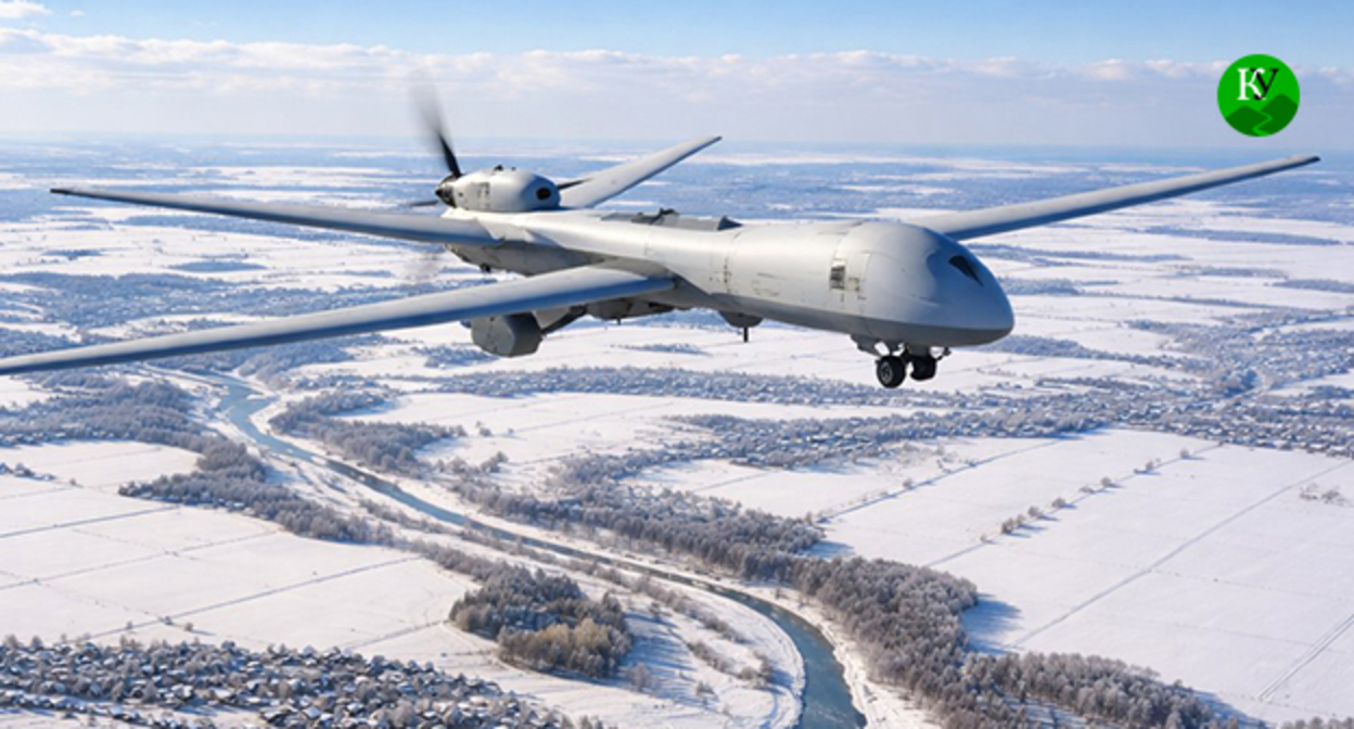 Беспилотник. Иллюстрация "Кавказского узла" созданная ИИ при помощи программы Copilot