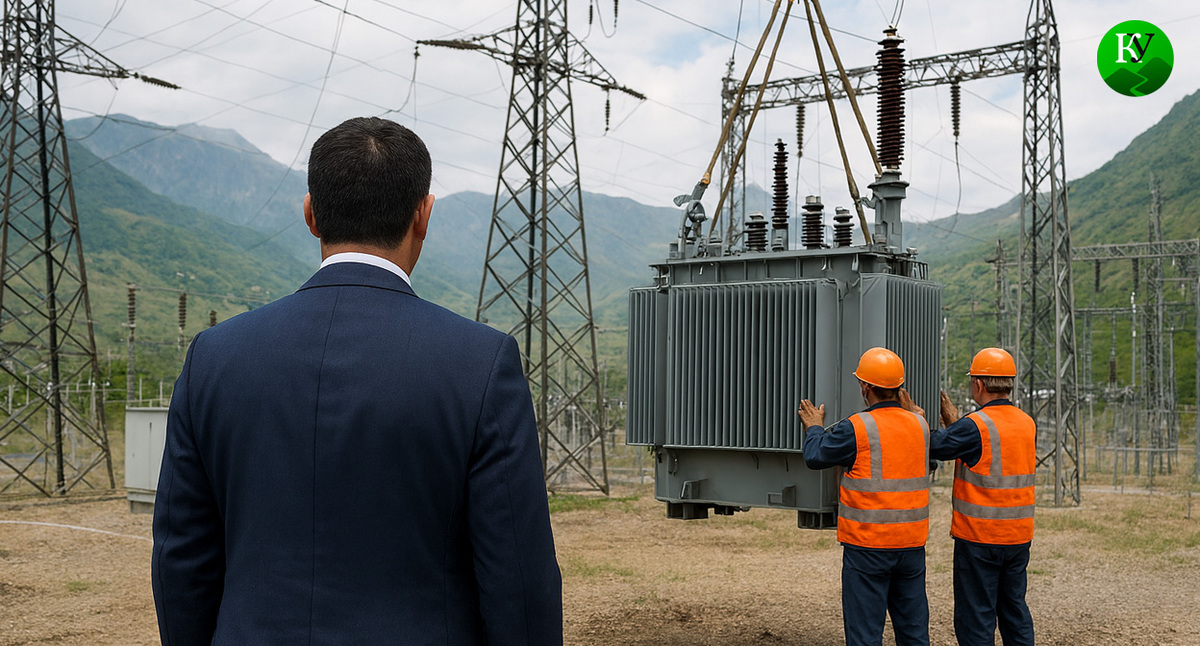 Стройка подстанции. Иллюстрация создана «Кавказским узлом» с помощью ИИ в программе Copilot