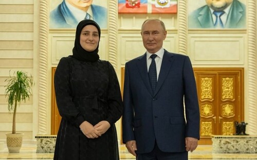 Айшат Кадырова и Владимир Путин. Фото https://chechnyatoday.com/news/377704
