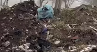 Кадр свалки в Сунже, на которую жаловались жители. 24.01.2026 Фото: Фортанга / Telegram-канал 