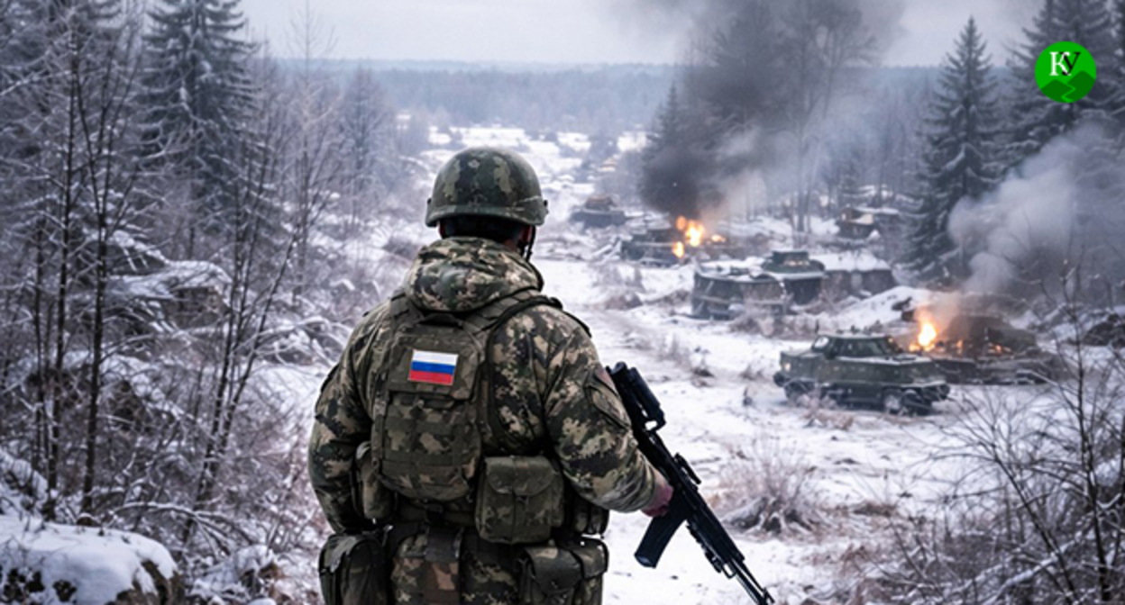 Военнослужащий. Иллюстрация "Кавказского узла" созданная ИИ при помощи программы Copilot