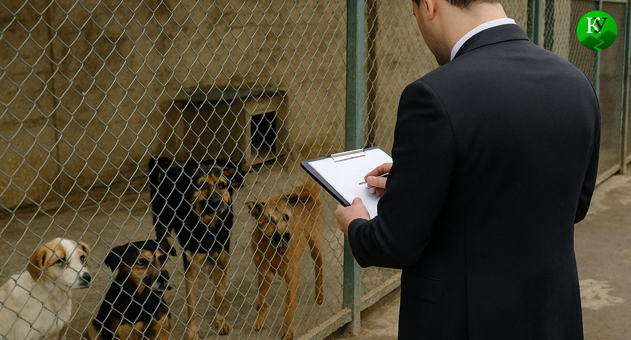 Проверка приюта. Иллюстрация создана «Кавказским узлом» с помощью ИИ в программе Copilot