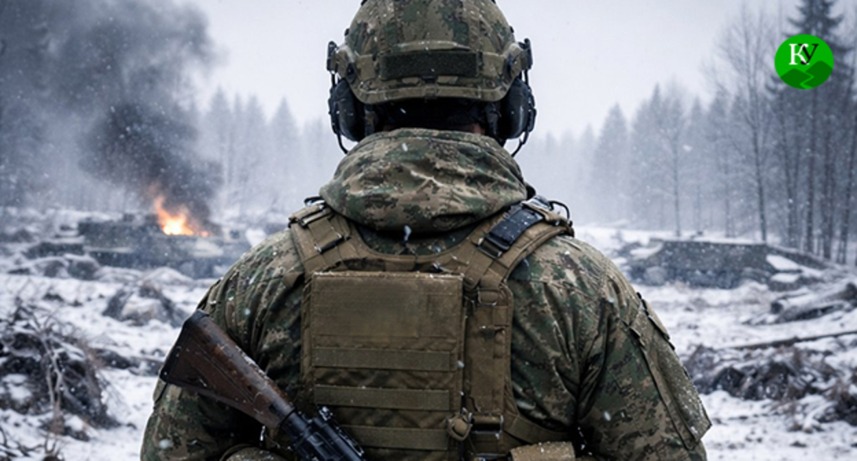 Военнослужащий. Иллюстрация создана ИИ при помощи программы Copilot