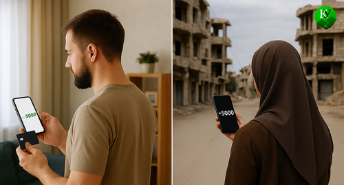 Перевод денег. Изображение создано "Кавказским узлом" при помощи ИИ в программе Copilot.