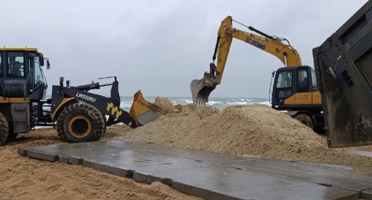 Отсыпка пляжа. Скриншот публикации Маковозовы / Telegram