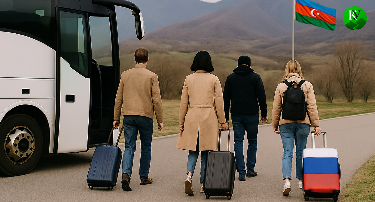 Эвакуация граждан России. Иллюстрация создана «Кавказским узлом» с помощью ИИ в программе Copilot