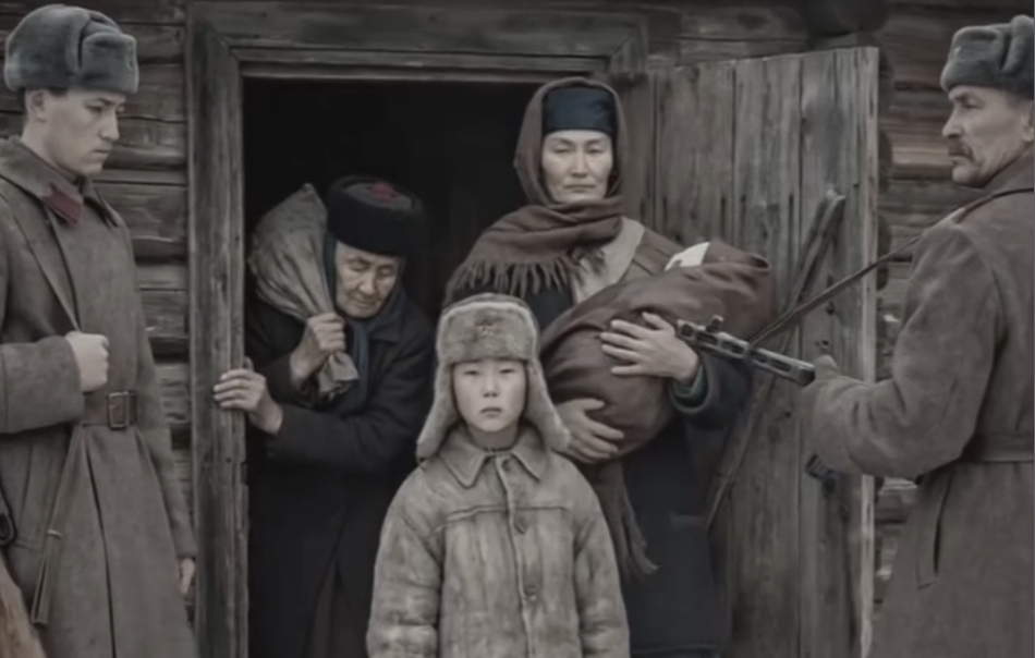 Визуальная реконструкция картины “Прощай, земля калмыцкая!” народного художника Калмыкии Григория Бембеева. Скриншот публикации aypara_._._ / Instagram*. 
