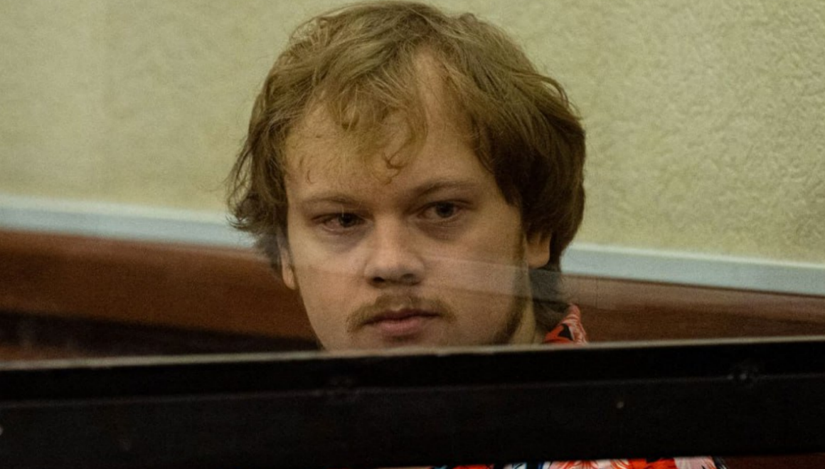 Артем Грибуль в суде. Скриншот фото https://t.me/rusnews/81296