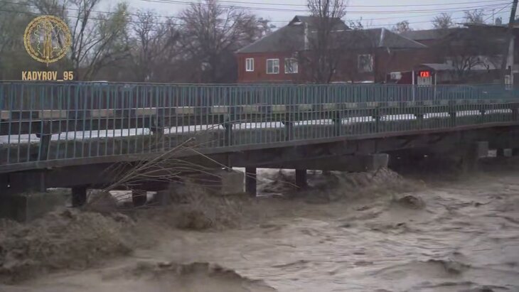 Паводок в Чечне. Фото: телеграм-канал Kadyrov_95