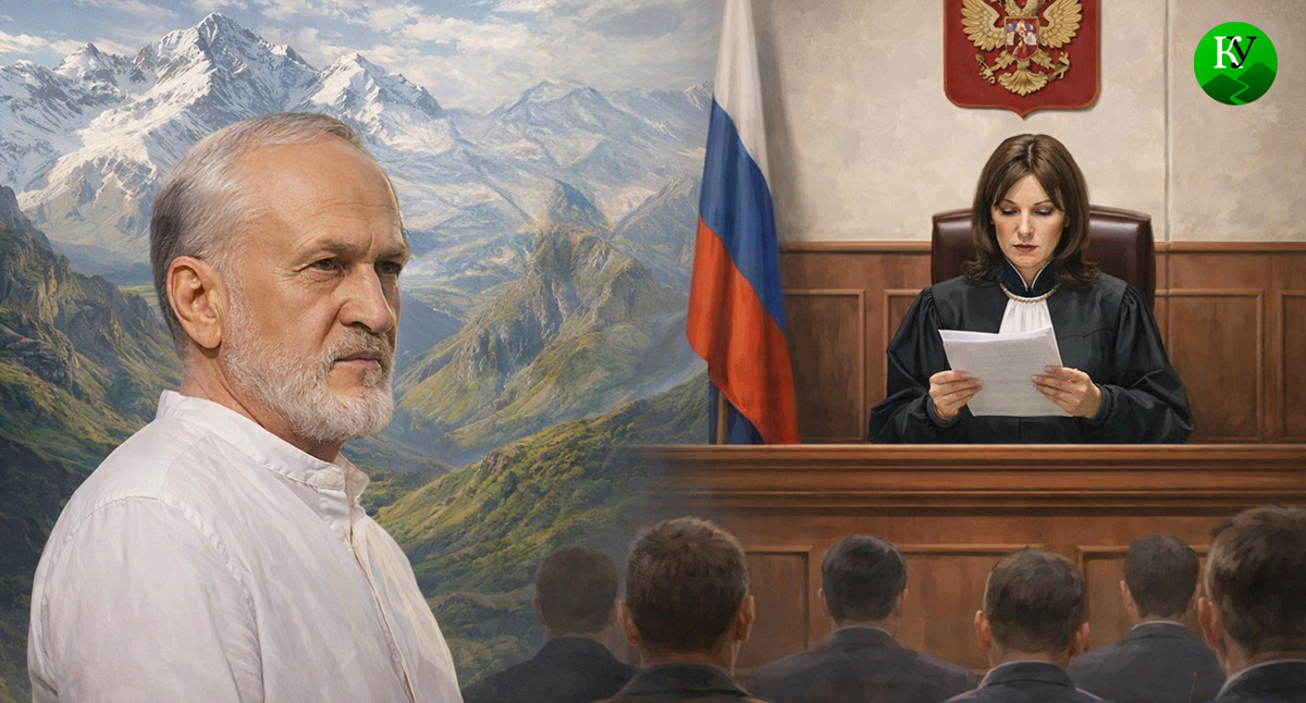 Ахмед Закаев и суд в России. Иллюстрация создана «Кавказским узлом» с помощью ИИ в программе Copilot