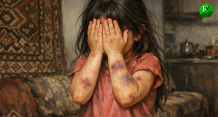 Девочка с синяками. Иллюстрация создана «Кавказским узлом» с помощью ИИ в программе Copilot