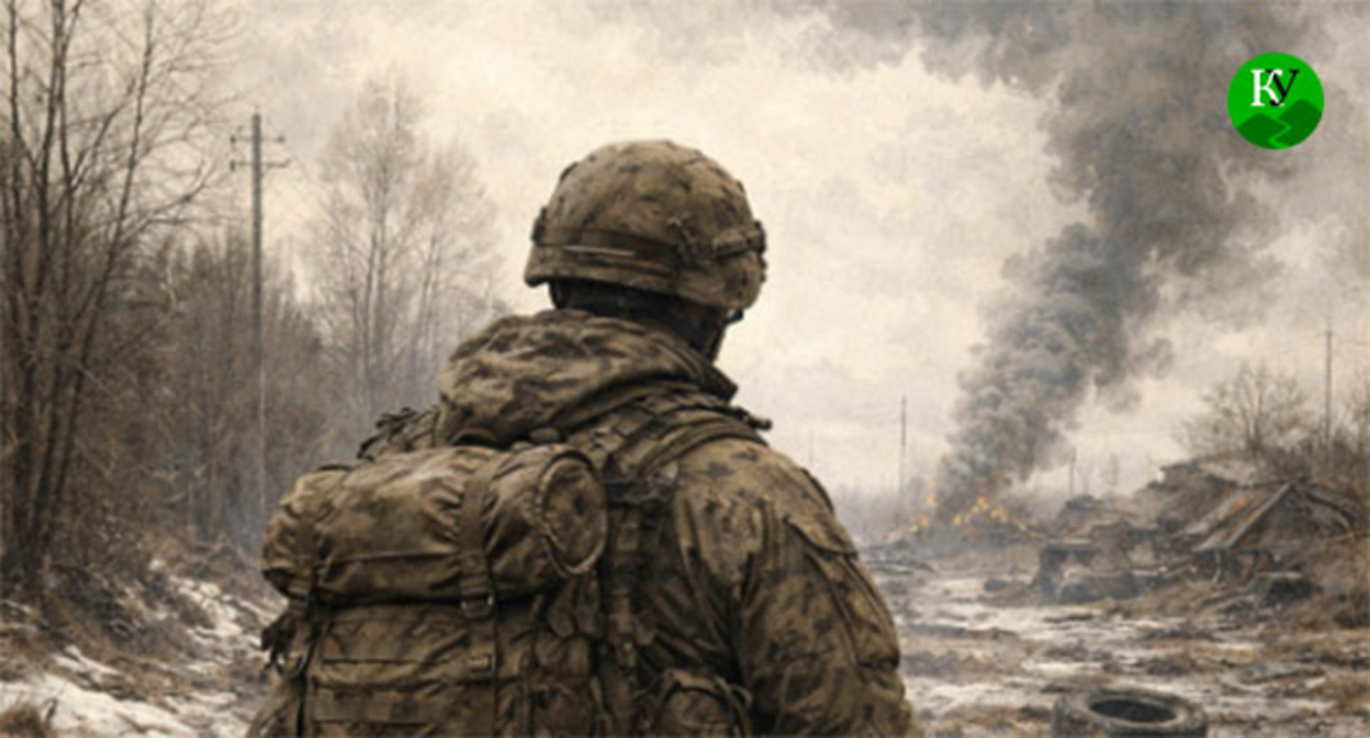 Военнослужащий. Иллюстрация создана "Кавказским узлом" при помощи ИИ в программе Copilot