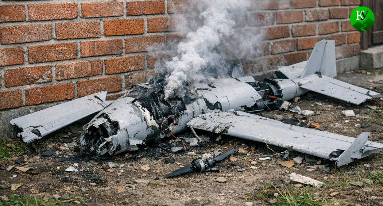 Обломки БПЛА. Иллюстрация создана «Кавказским узлом» с помощью ИИ в программе Copilot