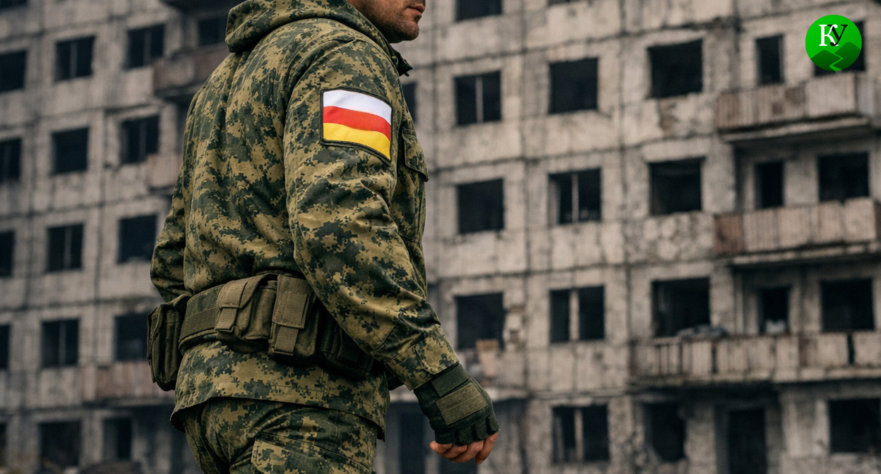 Военный на СВО. Иллюстрация создана «Кавказским узлом» с помощью ИИ в программе Copilot