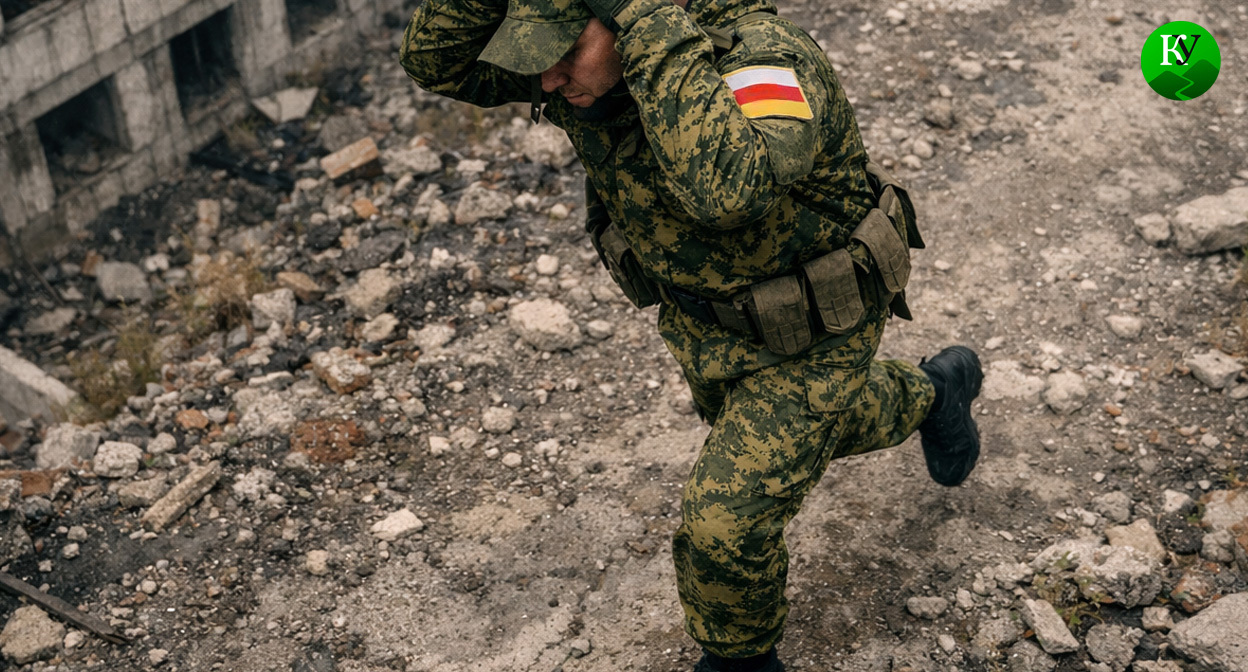 Военный на СВО. Иллюстрация создана «Кавказским узлом» с помощью ИИ в программе Copilot