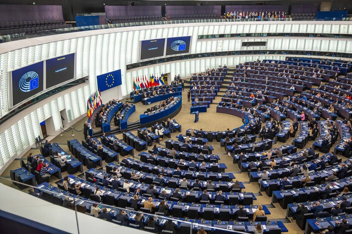 Стоп-кадр: "Европарламент отозвал аккредитацию у трех грузинских телеканалов. Фото: Publika.ge / https://publika.ge/ra-weria-saqartvelos-shesakheb-evroparlamentis-25-punqtian-rezoluciashi/