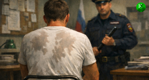 Пытки в полиции. Изображение создано "Кавказским узлом" при помощи ИИ в программе Copilot. 