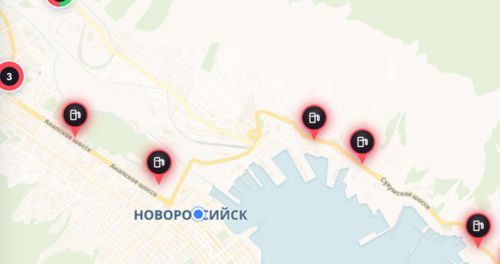 Обстановка с заправками в Новороссийске на 23.59 мск 05.07.26. Скриншот с сайта https://gdebenz.ru/.