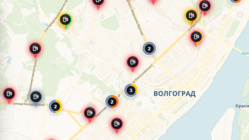 Ситуация с доступностью бензина на заправках Волгограда по данным Gdebenz.ru на 18.59 мск.