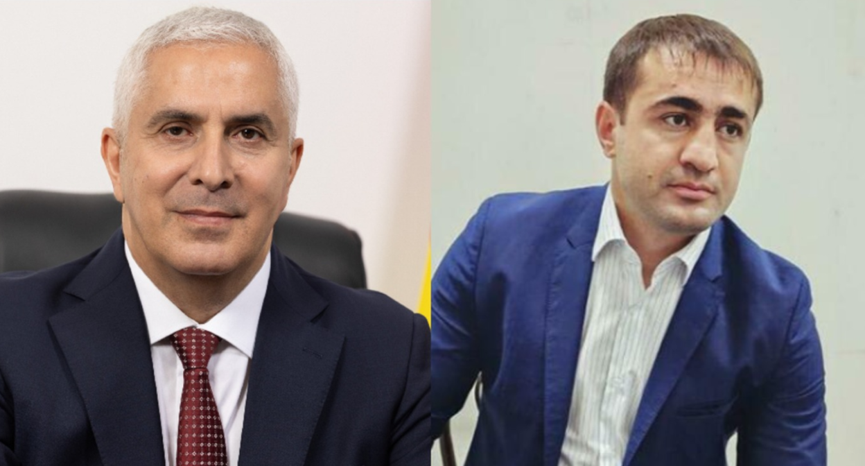 Марат Камболов и Хох Чочиев. Коллаж "Кавказского узла". Скриншот фото https://presidentruo.org/category/prezident/ и https://cominf.org/node/1166554458 