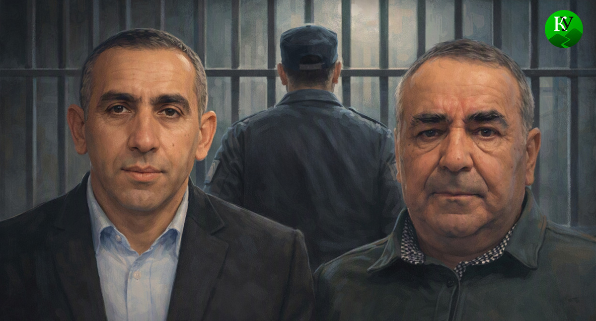 Эльмир Садыгов (справа) и Назим Мусаев. Иллюстрация создана «Кавказским узлом» с помощью ИИ в программе Copilot
