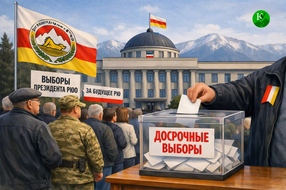 Выборы в Юной Осетии. Иллюстрация создана «Кавказским узлом» с помощью ИИ в программе Copilot