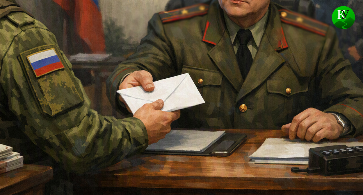 Взятка командиру. Иллюстрация создана «Кавказским узлом» с помощью ИИ в программе Copilot