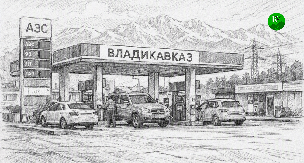 АЗС. Иллюстрация создана "Кавказским узлом" при помощи ИИ в программе Copilot