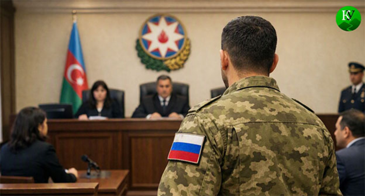 Военный в зале суда. Иллюстрация создана "Кавказским узлом" при помощи ИИ в программе Copilot