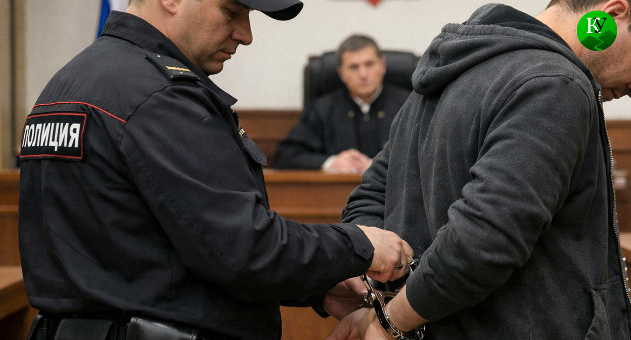 Мужчина в суде. Иллюстрация создана «Кавказским узлом» с помощью ИИ в программе Copilot