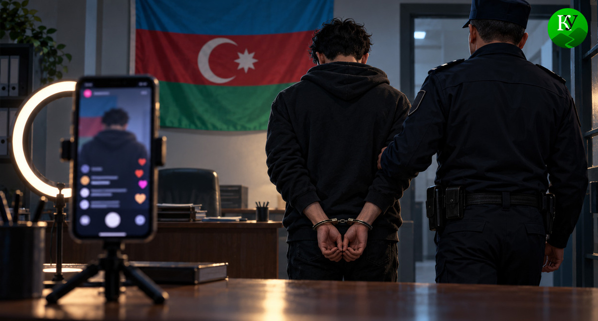 Задержание блогера. Иллюстрация создана «Кавказским узлом» с помощью ИИ в программе Copilot