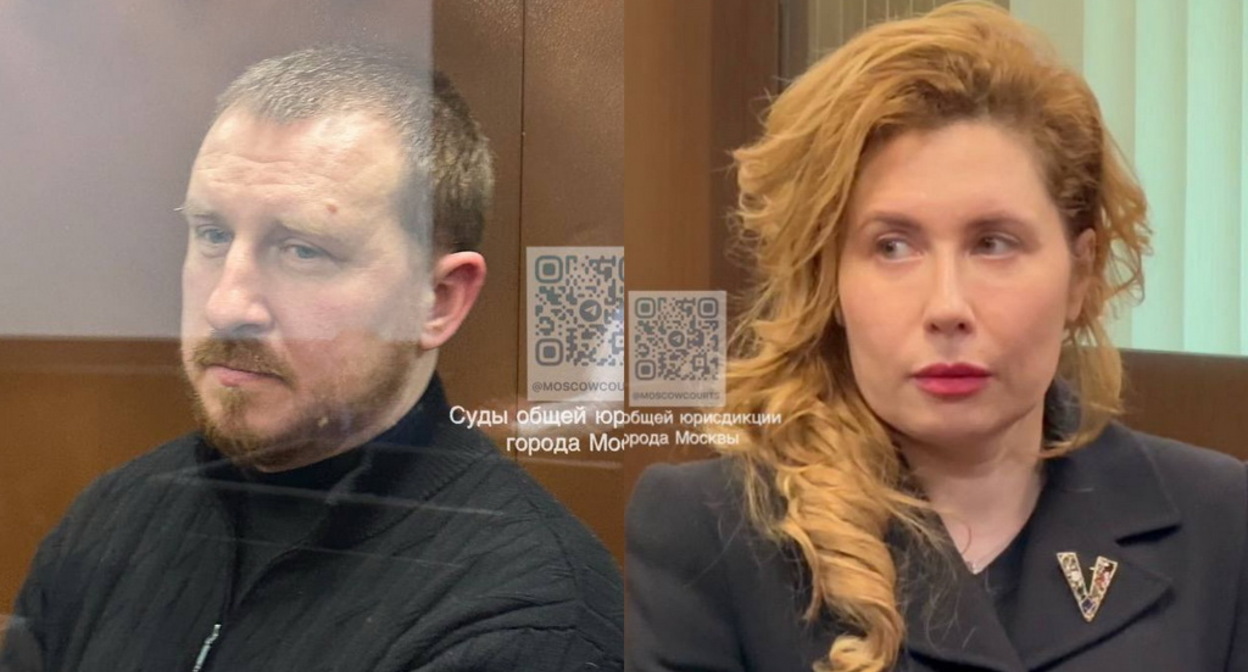 Алексей Копайгородский и его жена в зале суда. Фото: Суды общей юрисдикции города Москвы