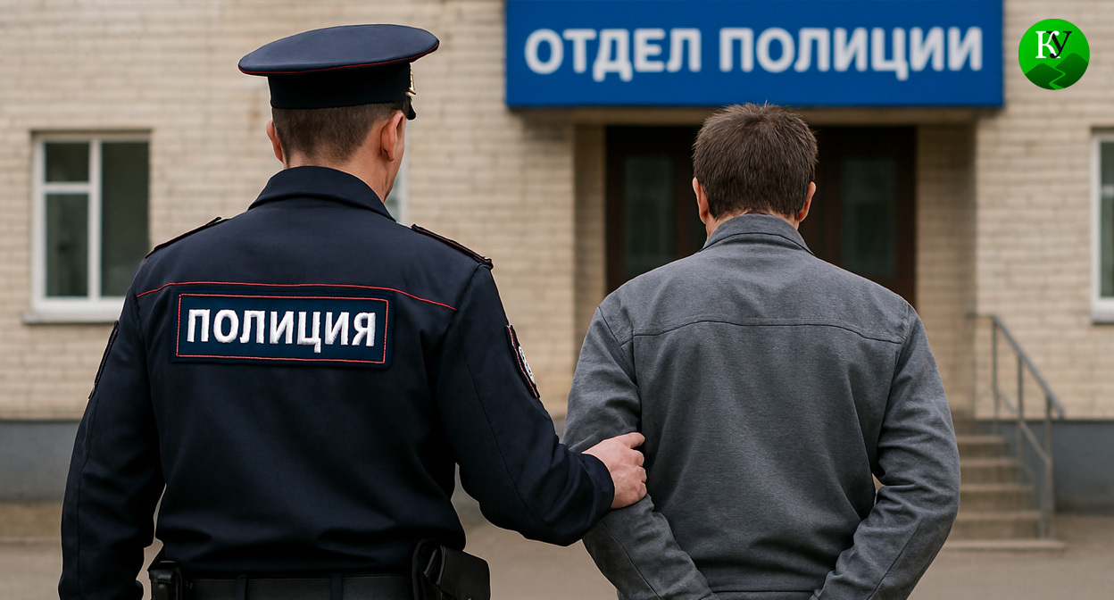 Арест. Иллюстрация создана «Кавказским узлом» с помощью ИИ в программе Copilot