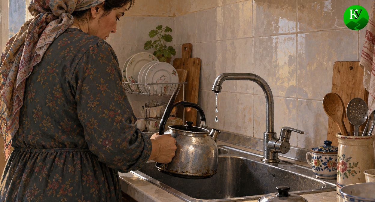 Отключение воды. Иллюстрация создана «Кавказским узлом» с помощью ИИ в программе Copilot