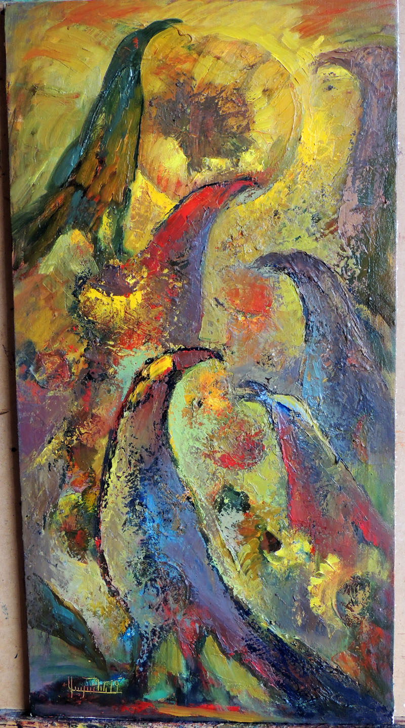 Птицы и подсолнухи. Птицы и подсолнухи.